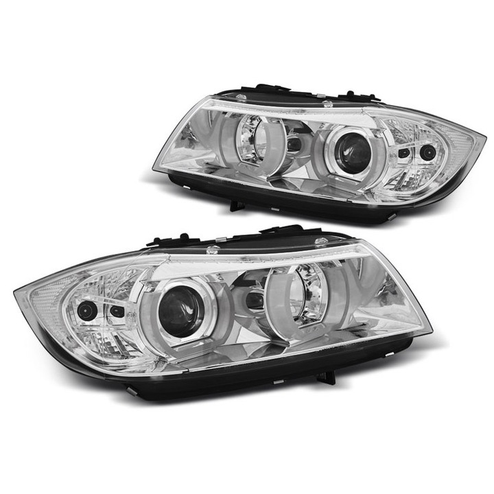 Szonár projektor szett BMW E90/E91 2005-2008, 3D foglalatok, H7/H1, elektromos, E6 jóváhagyással