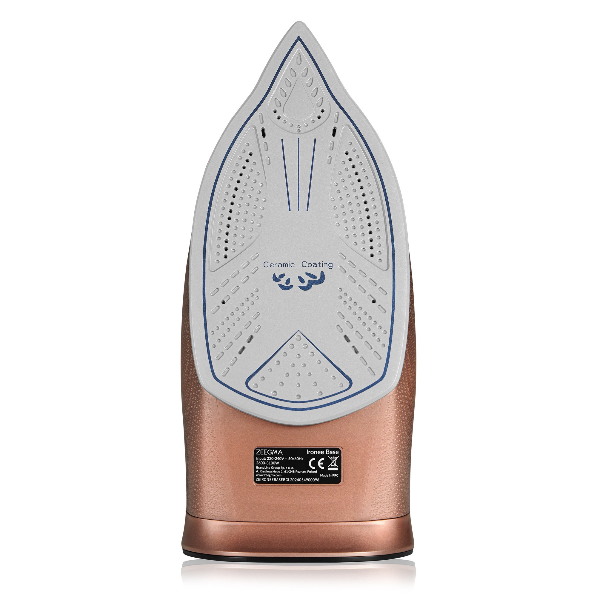 Fier de calcat Zeegma Irone Base Black Gold, 3100 W, Abur variabil 40 g/min, 320 ml, Sistem anti picurare, Functie anticalcar, Aur