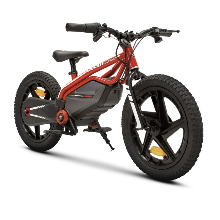 Bicicleta asistata electrica Ducati E-MOTO Kids, Motor 150W, Autonomie 12km, Viteza maxima 16km/h