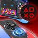 Преносима игрова конзола Retoo PlayTech, 3.5-инчов HD екран, над 500 игри, AV кабел, USB включен, поддръжка за 2 играчи, допълнителна кабелна връзка, батерия 1200 mAh, контрол на силата на звука, TV-OUT видео изход, синьо/червено