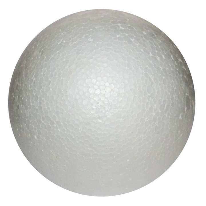 Комплект от 100 коледни топки от стиропор 8 см, вносни, бели, гладки