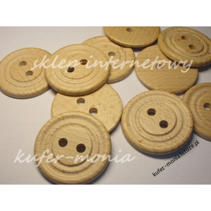 10 darabos fa gomb készlet, kör alakú F5 modell, átmérő 50 mm