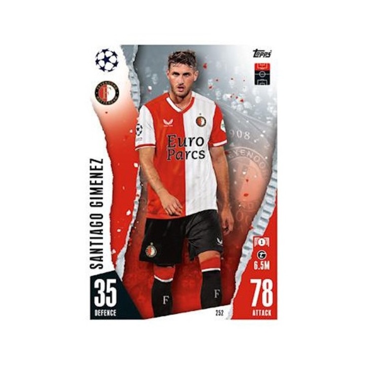 Card de joc, Topps, Match Attax 2023/24, Santiago Gimenez, Feyenoord
