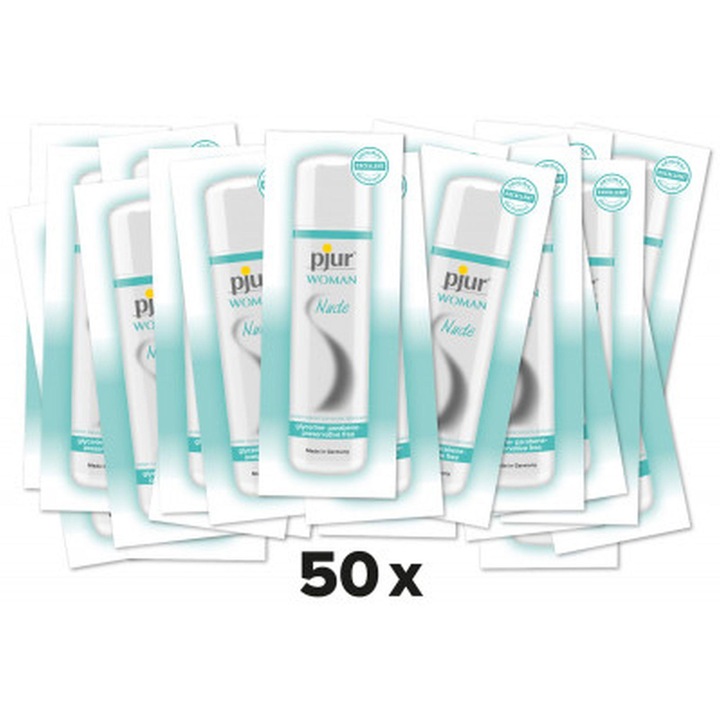 Vízbázisú síkosító, Pjur Woman Nude, 50 tasakos készlet
