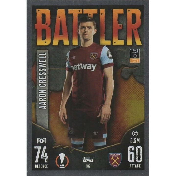 Jocuri de societate, Match Attax 2023/24, 107 Aaron Cresswell, West Ham United, set