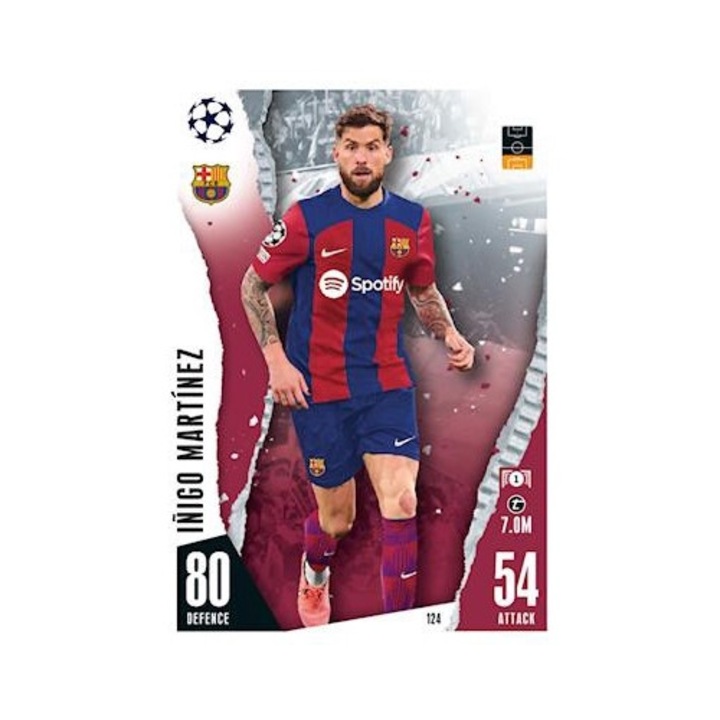 Игрална карта Topps Match Attax 2023/24 124 Inigo Martinez FC Barcelona