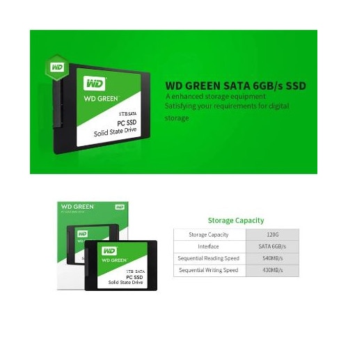 SSD intern Western Digital Green 2.5 inch 1TB SATA III 545MBs
