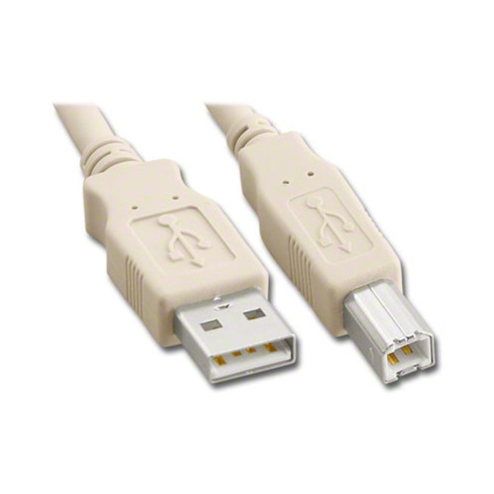 USB 2.0 A–B nyomtatókábel 1,8 m krémszínű Micro Connect Gembird