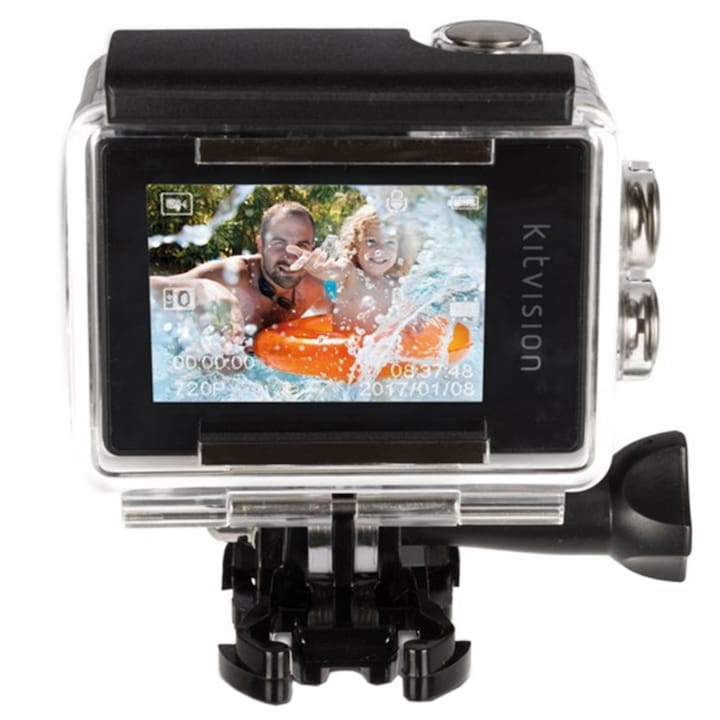 Спортна видеокамера KitVision Action Camera Waterproof, 720p, Функция Уеб камера, Бяла