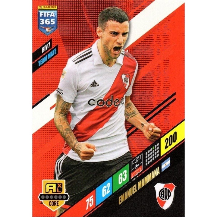 Настолна игра Panini Adrenalyn XL 365 2024 RIV7 Emanuel Mammana, River Plate, базова карта