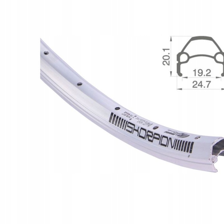 Felni: RODI SKORPION 28'' 622x19 ezüst, 32 lyukas