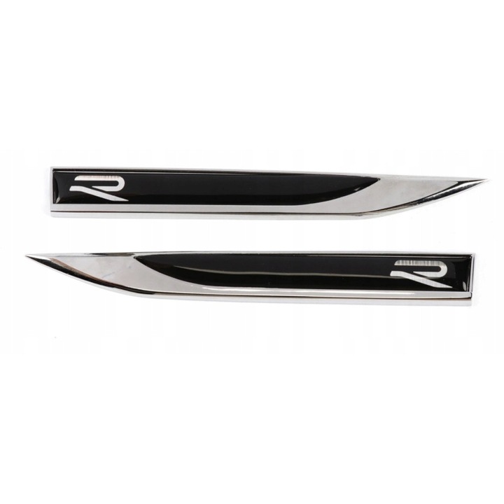 Emblema auto VW R Line, Negru/Argintiu, Moto