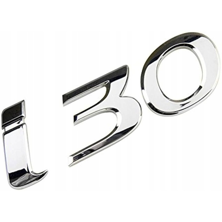 Emblema auto MOTO, "i30", plastic, pentru Hyundai, argintiu