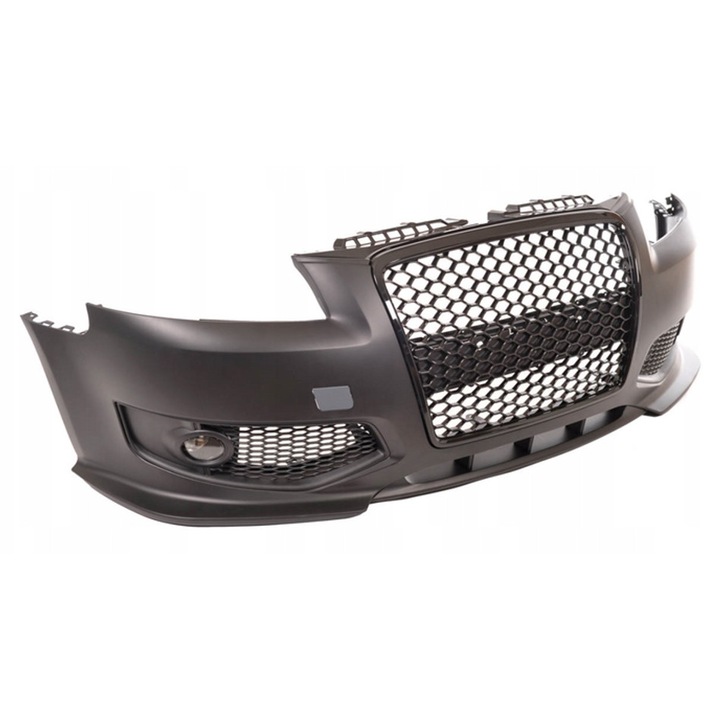 Bara frontala RS3 cu grill si halogen pentru Audi A3 8P, 2005-2008, negru lucios