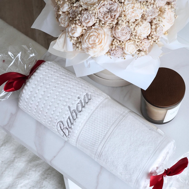 Персонализирана хавлия, Спод Игли и Нитки, Бабчия, 100% памук, 70х140см