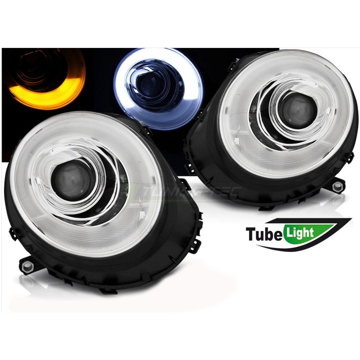 MINI COOPER 06-14R ХРОМИРАНИ ФАРОВЕ LED ФАРОВЕ