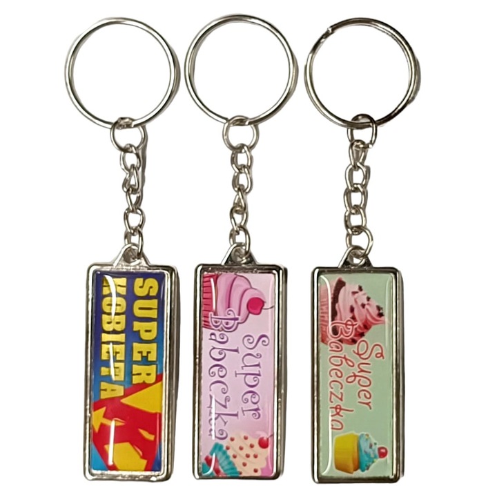 Brelocuri metalice dreptunghiulare set 10 buc, ETK