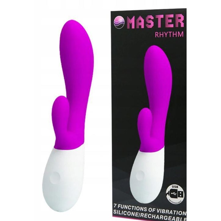 Вибратор Pretty Love, Стимулатор за клитор, 19.6 см, 7 функции за вибрация, Силикон, USB зареждане