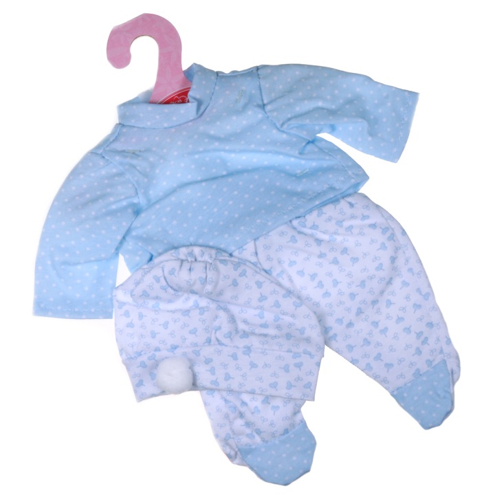 Babaruha szett, blúz és nadrág, kék, 26 cm