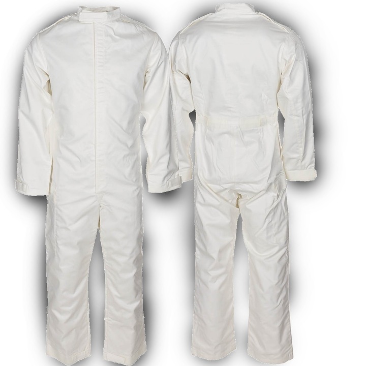 Salopeta de lucru British Army, alb, bumbac, impermeabil