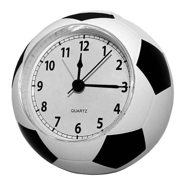 3D-s focilabda alakú asztali óra, dekoratív, szett, 11,5x10x10cm