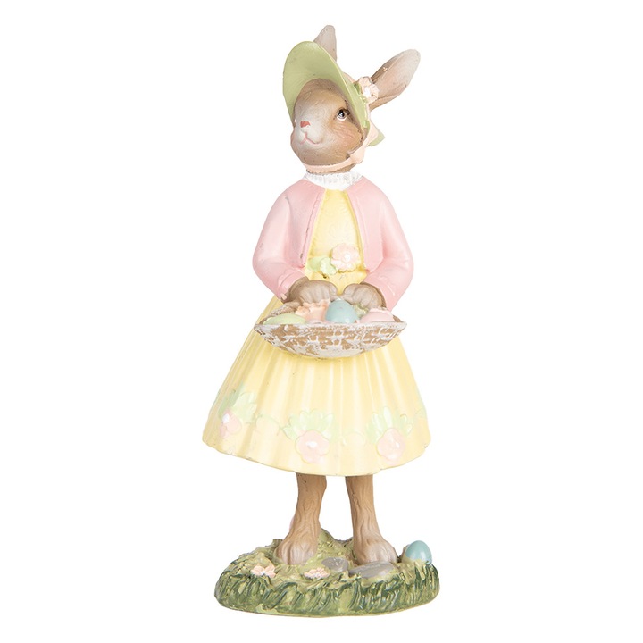 Figurina Iepuras Paste polirasina multicolora 5x6x12 cm