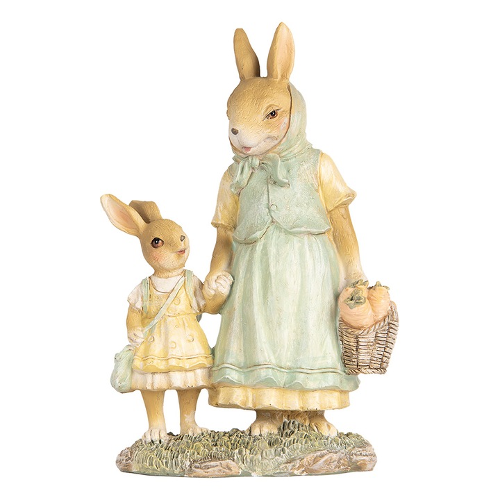 Figurina Iepurasi Paste polirasina multicolora 14x7x20 cm