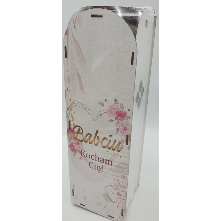 Skrzynka pe vin din lemn RUMIN-obrazy, 10x36x10cm, mix de modele