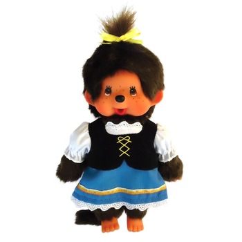 Papusa Monchhichi Fetita in Costum Traditional Bavarez 20 cm Papusa Monchhichi Fetita in Costum Traditional Bavarez 20 cm