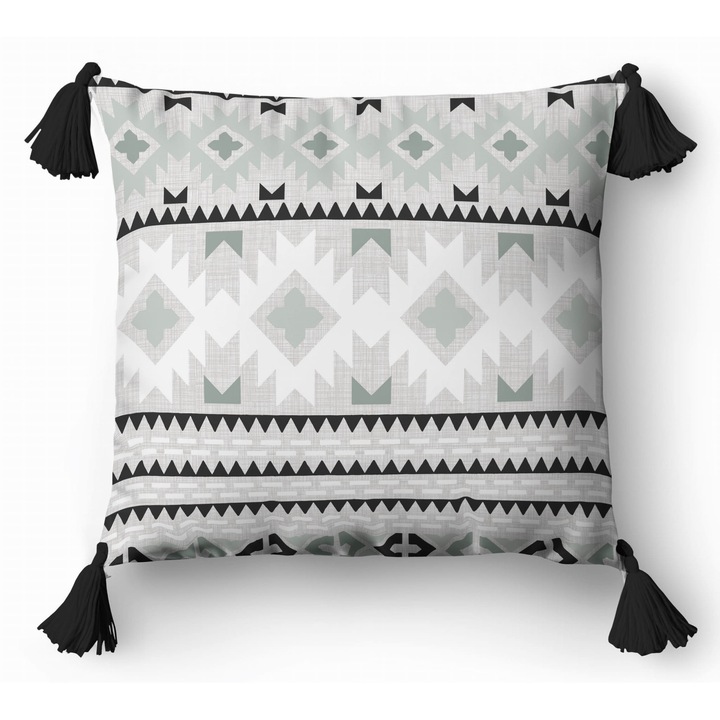 Perna decorativa 45x45 cm Mozaica Etno, 70% bumbac, 30% poliester, multicolor