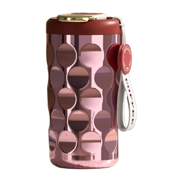 Cana termos calatorie, otel inoxidabil, capacitate 410ml, afisaj temperatura, negru