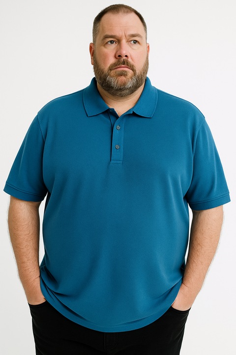 Tricou barbatesc oversize, marimi mari, Albastru azur