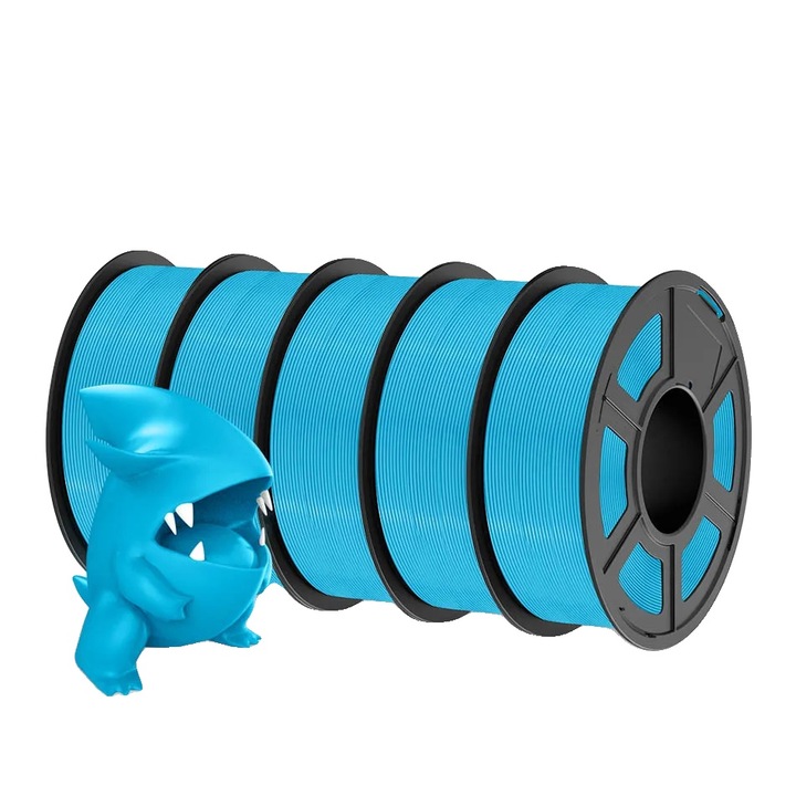 Filament 3D PLA, 1.75MM, toleranta +/-0.02mm, rezistent, albastru cer, ambalare in cutie