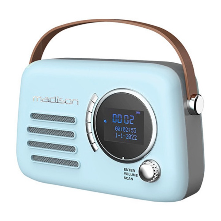 Vintage hordozható FM/DAB rádió 30W Bluetooth/AUX funkcióval