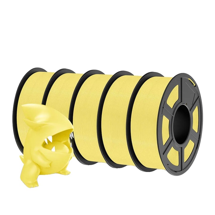 Filament 3D PLA, 1.75MM, galben lamaie, set ambalare cutie