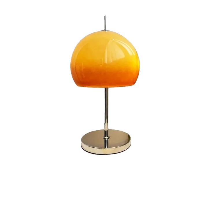 Lampa de birou, sticla si fier, reglabila, 3 temperaturi culoare, 20x65cm, alb