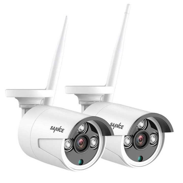 Cameră supraveghere Sannce, 3MP, vedere nocturnă 30m, unghi 70, alb, 17.5x6.7x6.7cm