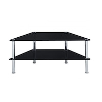 Comoda TV Marcus, sticla neagra securizata de 8mm, 106.5x46x46.5 mm