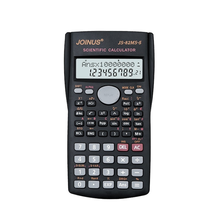 Calculator stiintific Joinus, display dublu, auto power off, cu carcasa, 240 functii, 10+2 digits, negru