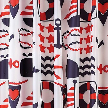 Perdea dus din poliester, 180x200 cm, cu imprimeu cu obiecte marinaresti Perdea dus din poliester, 180x200 cm, cu imprimeu cu obiecte marinaresti