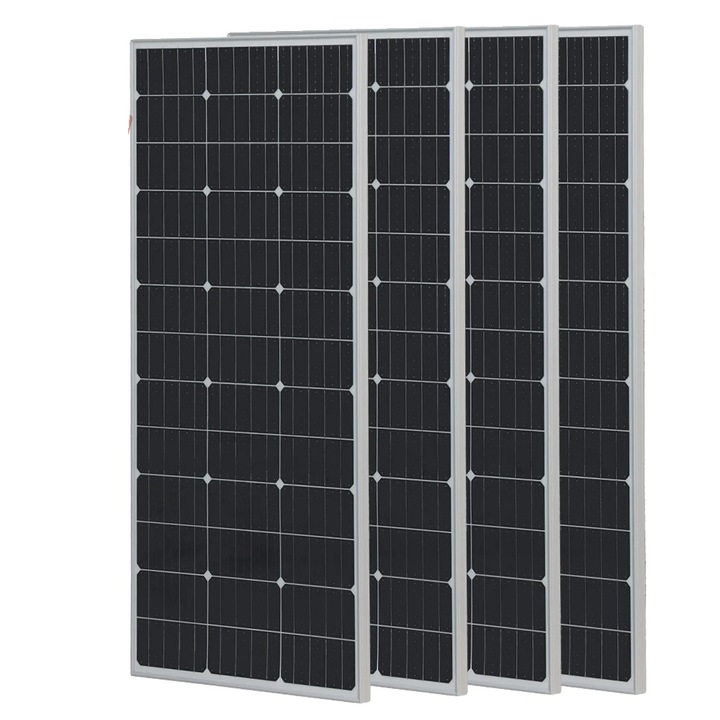 Set 4 Panouri Solare 150W, Monocristalin, 1140x530x25mm, Rezistent la intemperii