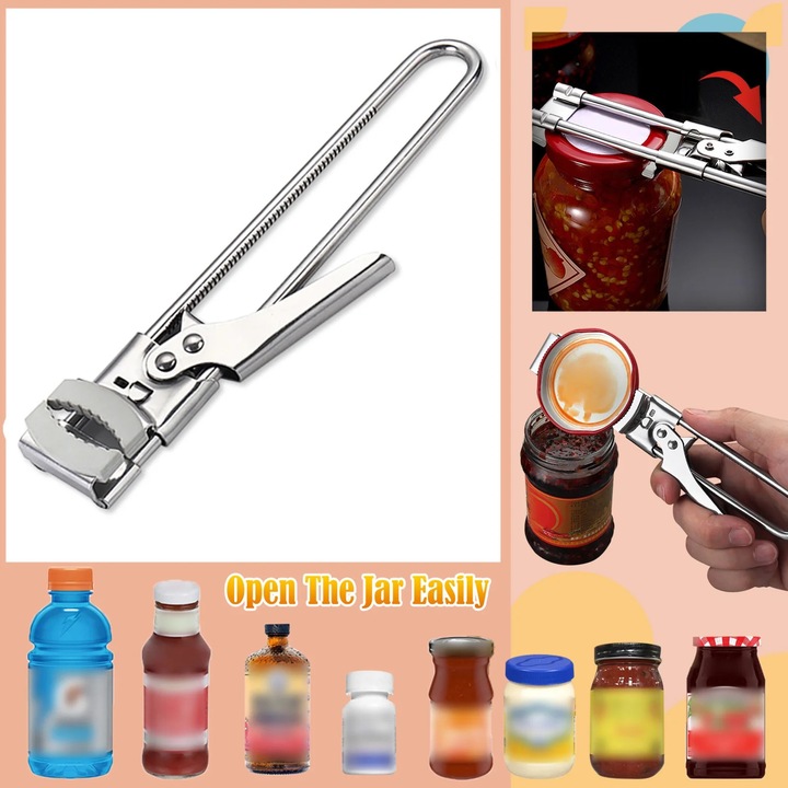Deschizator borcane manual YANYXR inox ajustabil 19.6x3cm argintiu