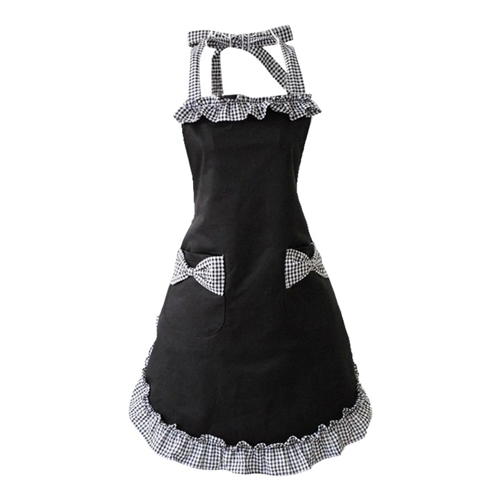 Sort bucatarie YANYXR dantela bumbac negru reglabil 190g