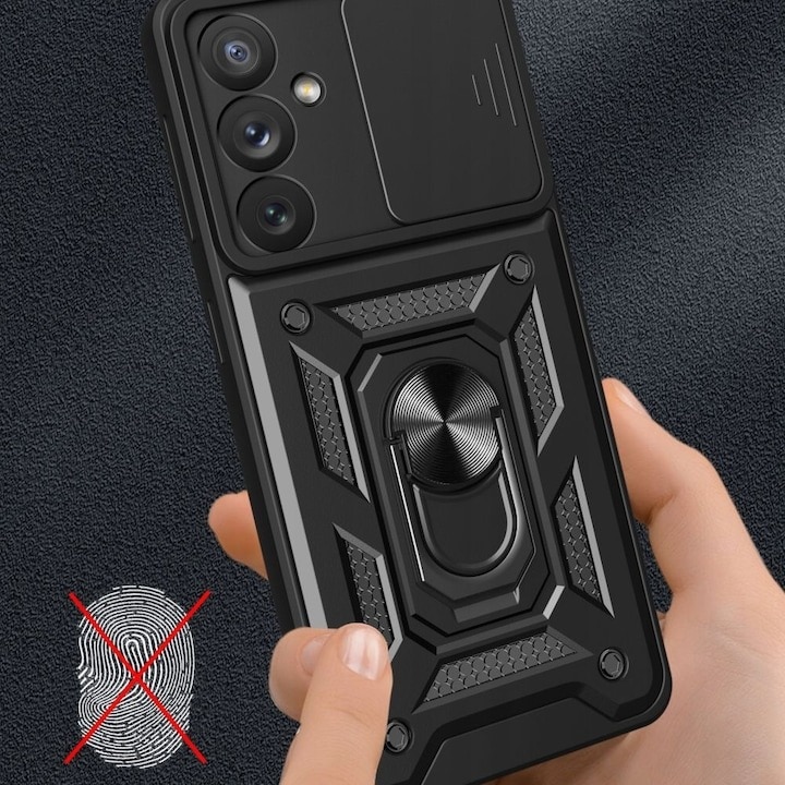Husa pentru Samsung Galaxy A16 5G Hybrid Armor Kickstand, Slider Camera, DaDen®, Antisoc, Protectie Superioara, Rosu