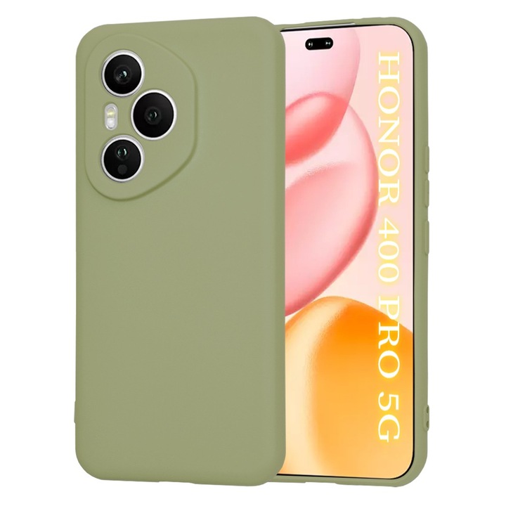 Силиконов калъф Daden® SoftFlex за Honor 400 Pro, ултра тънък, подобрена защита, микрофибърна вътрешна част, цвят Matcha