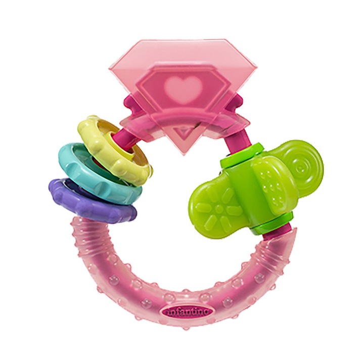 Inel de dentitie Infantino Chew & Play, texturat, 0m+, BPA-free