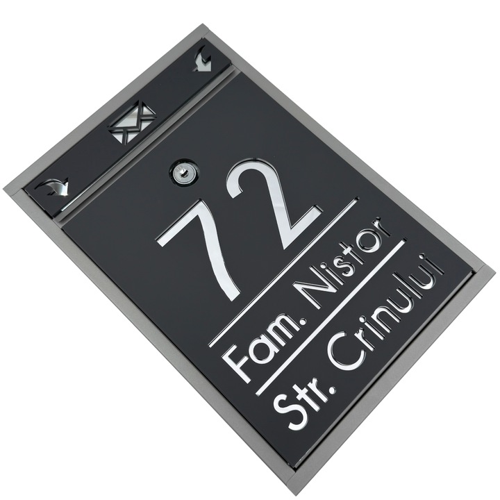 Cutie poștală Gri Satinat, Argintiu Oglindă, 32x22x9cm, Oțel Galvanizat, Protecție împotriva Ploii și Prafului