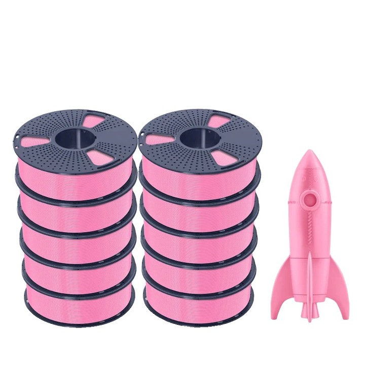 Filament PLA roz HS-PLA, 1KG, dimensiuni precise, set de 3D