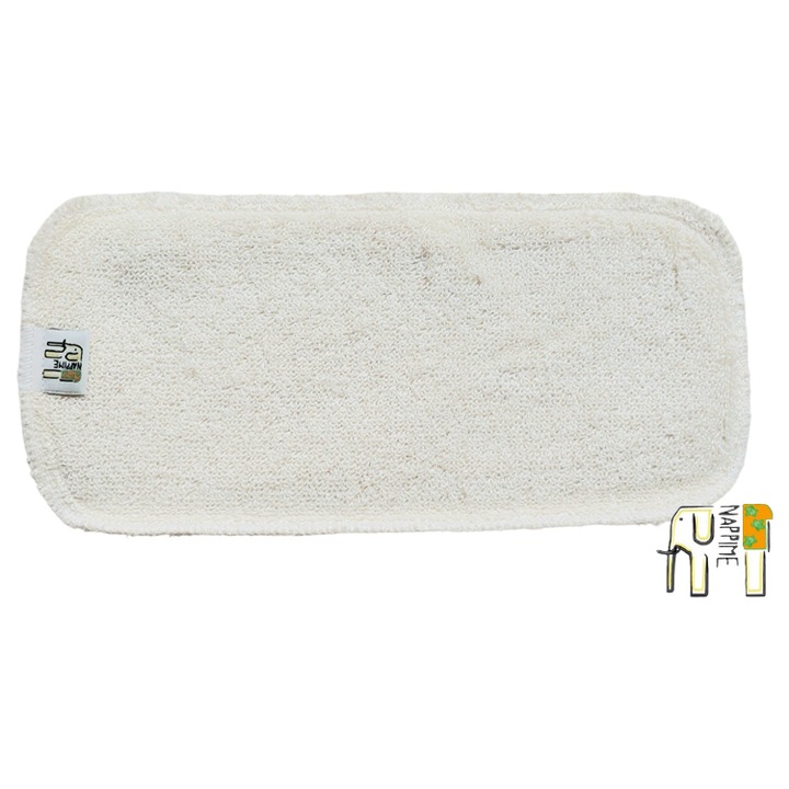 Insertie scutec din bambus NappiMe, ecru, 13x25cm