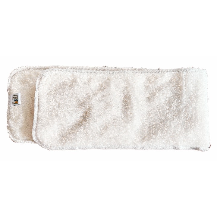 Insertie scutec din bambus NappiMe, 2 straturi, ecru, 12.5x60cm